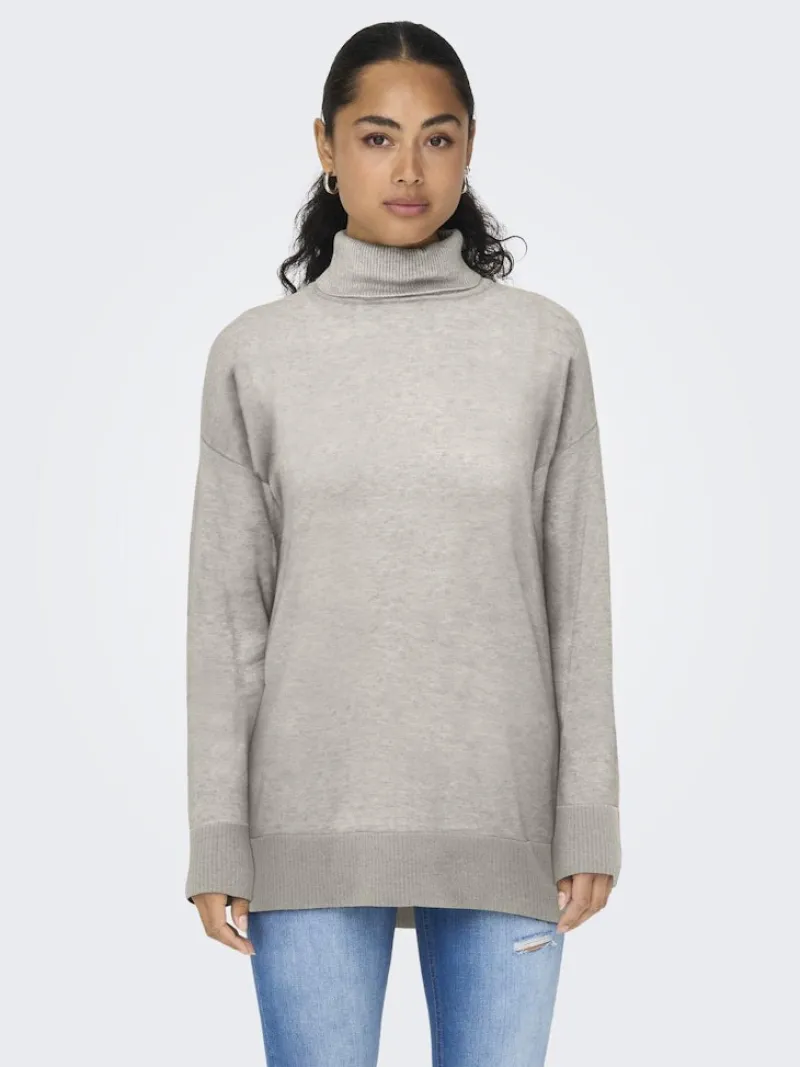Only Pullover & Sweatshirts*ONLIBI LS LONG ROLLNECK CC KNT weathered teak2