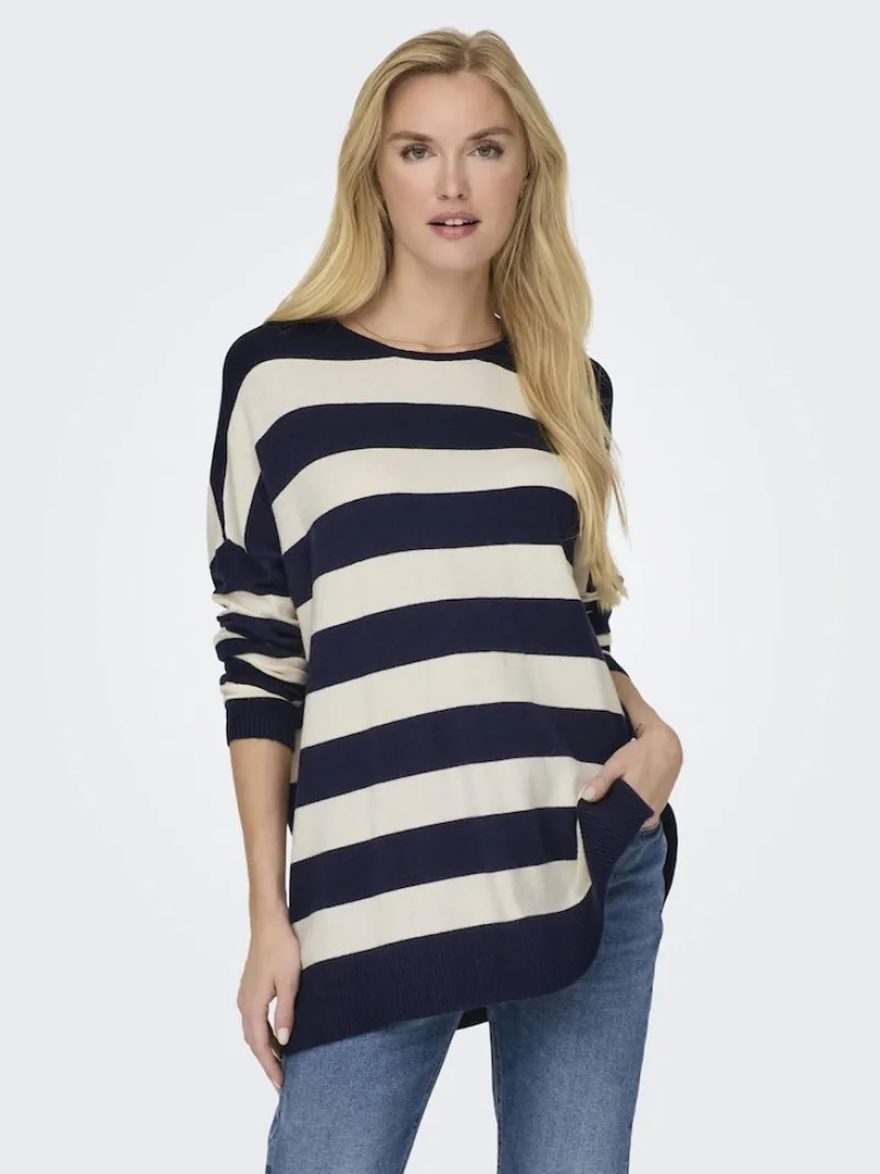 Only Pullover & Sweatshirts*ONLIBI LS LOOSE O-NECK CC KNT Maritime Blue