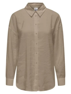 Only Blusen*ONLIRIS L/S MODAL SHIRT LIFE NOOS WVN Silver Mink