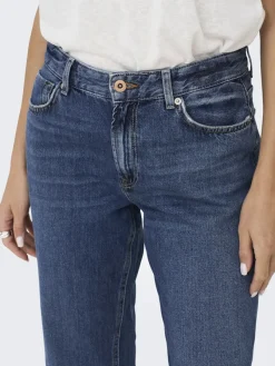 Only Jeans*ONLJACI MW STRAIGHT DNM CRO209 NOOS Medium Blue Denim