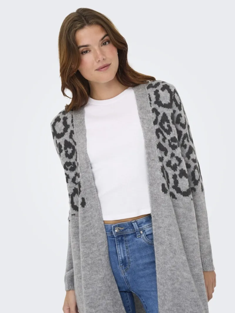 Only Pullover & Sweatshirts*ONLJADE ANIMAL LS CARDIGAN KNT NOOS Light Grey Melange