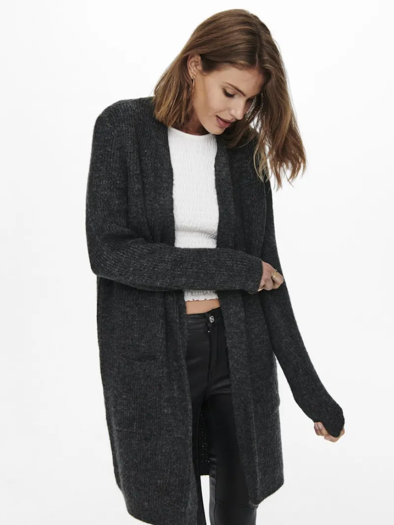 Only Pullover & Sweatshirts*ONLJADE L/S CARDIGAN KNT NOOS Dark Grey Melange