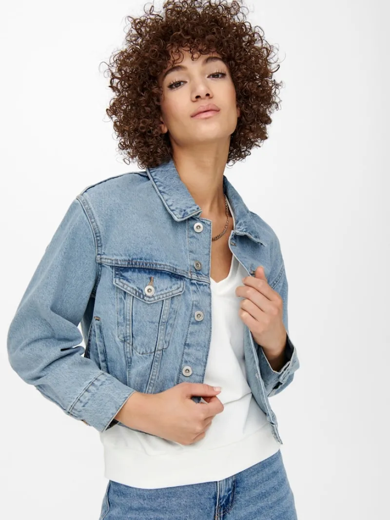 Only Jacken*ONLJAGGER PLEAT DNM JACKET Light Blue Denim