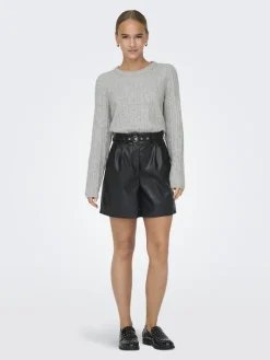 Only Pullover & Sweatshirts*ONLJEANETT LIFE L/S RIB O-NECK CC KNT Light Grey Melange