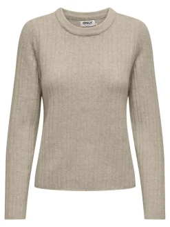 Only Pullover & Sweatshirts*ONLJEANETT LIFE L/S RIB O-NECK CC KNT humus
