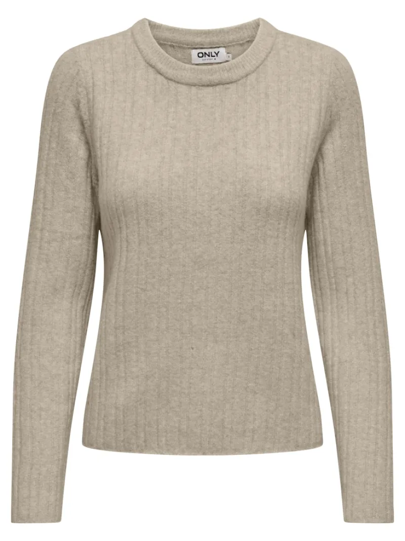 Only Pullover & Sweatshirts*ONLJEANETT LIFE L/S RIB O-NECK CC KNT humus