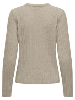 Only Pullover & Sweatshirts*ONLJEANETT LIFE L/S RIB O-NECK CC KNT humus