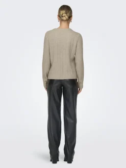 Only Pullover & Sweatshirts*ONLJEANETT LIFE L/S RIB O-NECK CC KNT humus