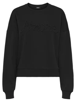 Only Pullover & Sweatshirts*ONLJENNA L/S O-NECK EMB. BOX SWT Black