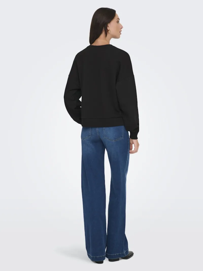 Only Pullover & Sweatshirts*ONLJENNA L/S O-NECK EMB. BOX SWT Black
