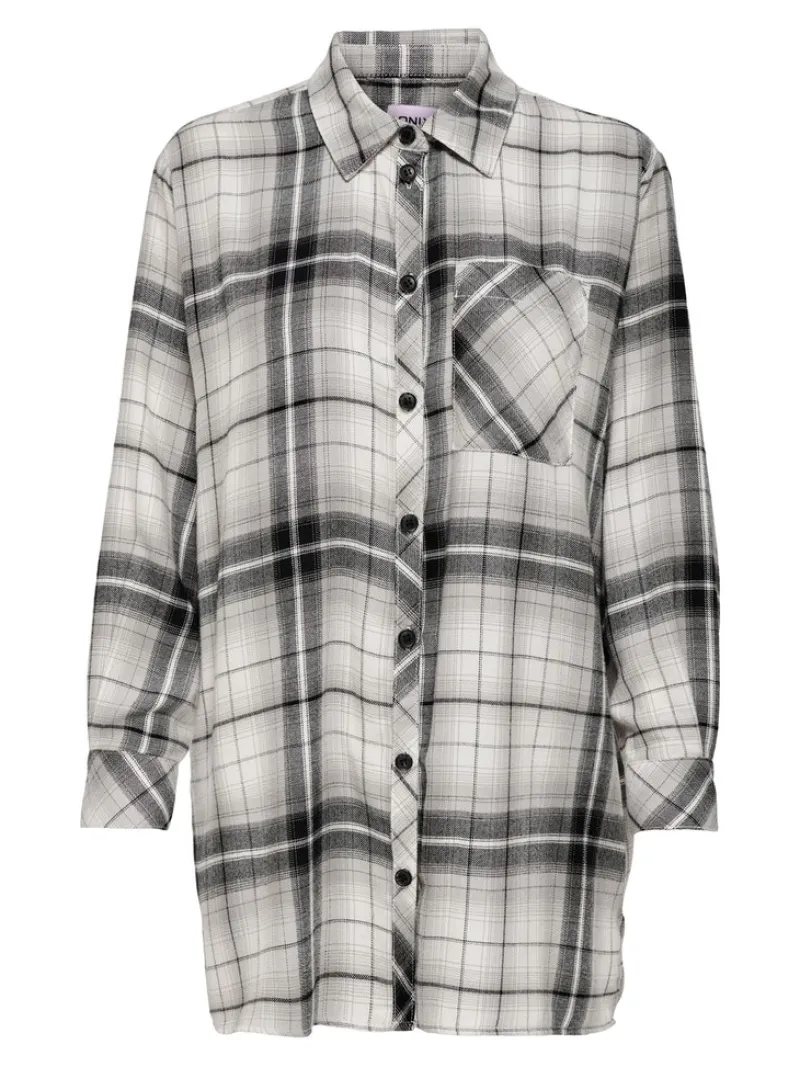 Only Blusen*ONLKAROLINA L/S SHIRT NOOS WVN Black-BLACK-CLOUD DANCER