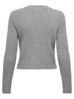 Only Pullover & Sweatshirts*-ONLKATIA LIFE LS BUTTON CARDI KNT NOOS ultimate grey