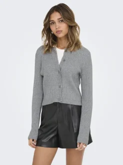 Only Pullover & Sweatshirts*-ONLKATIA LIFE LS BUTTON CARDI KNT NOOS ultimate grey