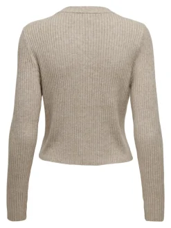 Only Pullover & Sweatshirts*-ONLKATIA LIFE LS BUTTON CARDI KNT NOOS Mocha Meringue