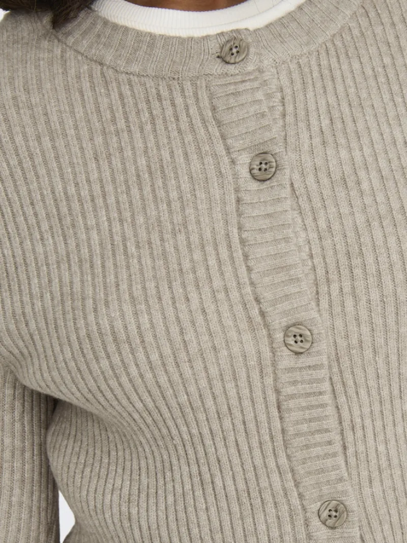 Only Pullover & Sweatshirts*-ONLKATIA LIFE LS BUTTON CARDI KNT NOOS Mocha Meringue