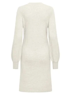 Only Kleider*ONLKATIA LIFE LS V-NECK DRESS KNT Whitecap Gray