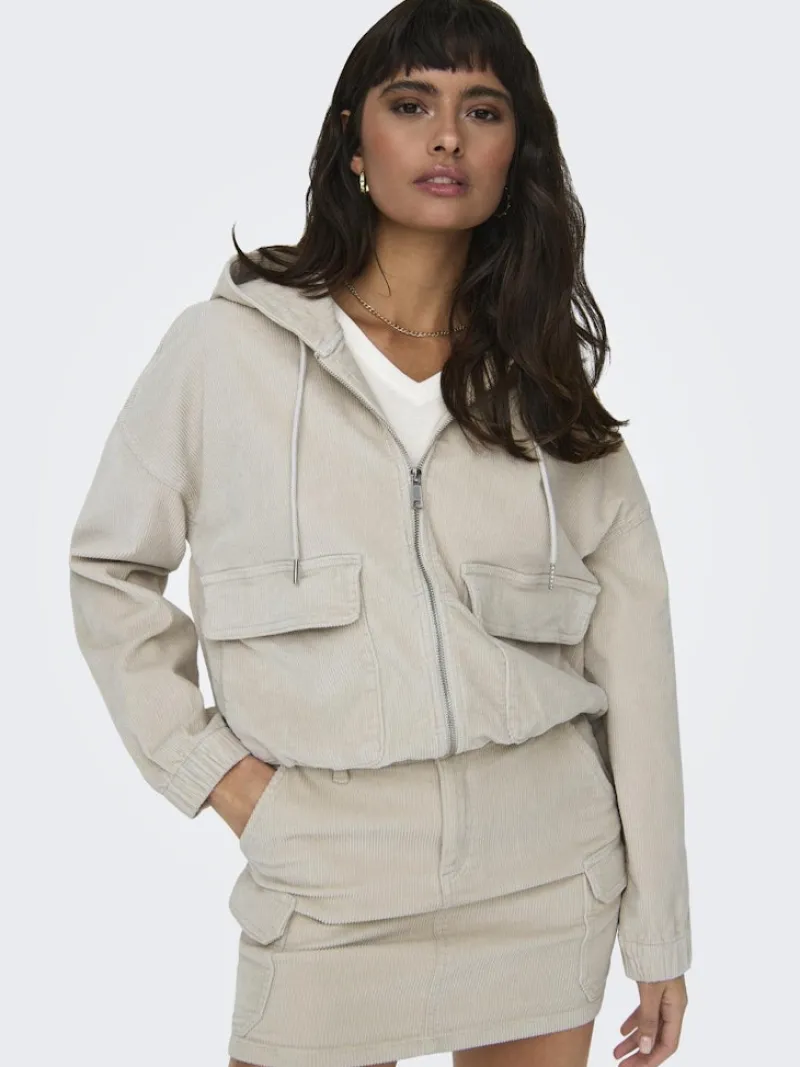 Only Jacken*ONLKENZIE L/S CORD JACKET PNT NOOS hellgrau2