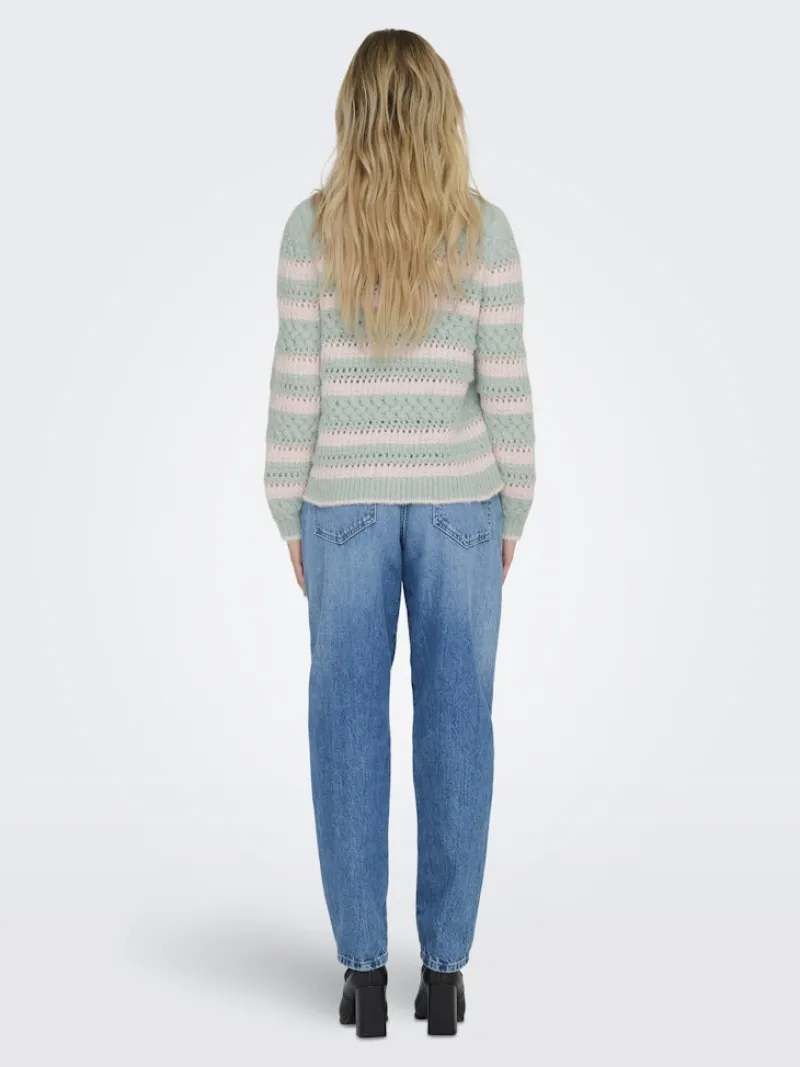 Only Pullover & Sweatshirts*ONLKIMA LS LIFE STRIPE O-NECK CC KNT icy morn