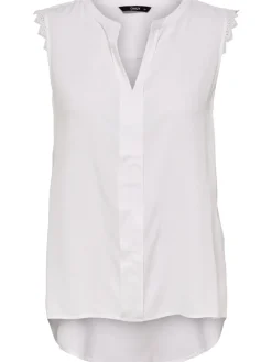 Only Blusen*ONLKIMMI S/L TOP WVN NOOS white