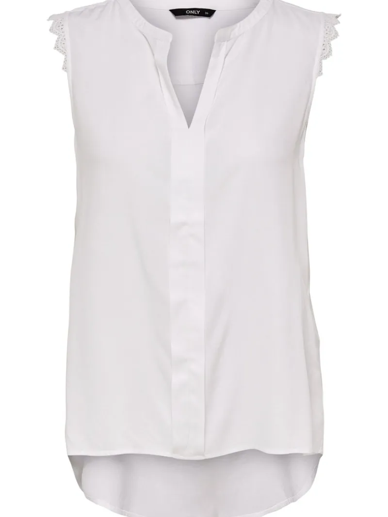 Only Blusen*ONLKIMMI S/L TOP WVN NOOS white