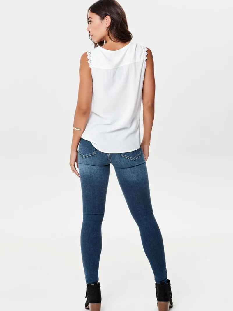 Only Blusen*ONLKIMMI S/L TOP WVN NOOS white