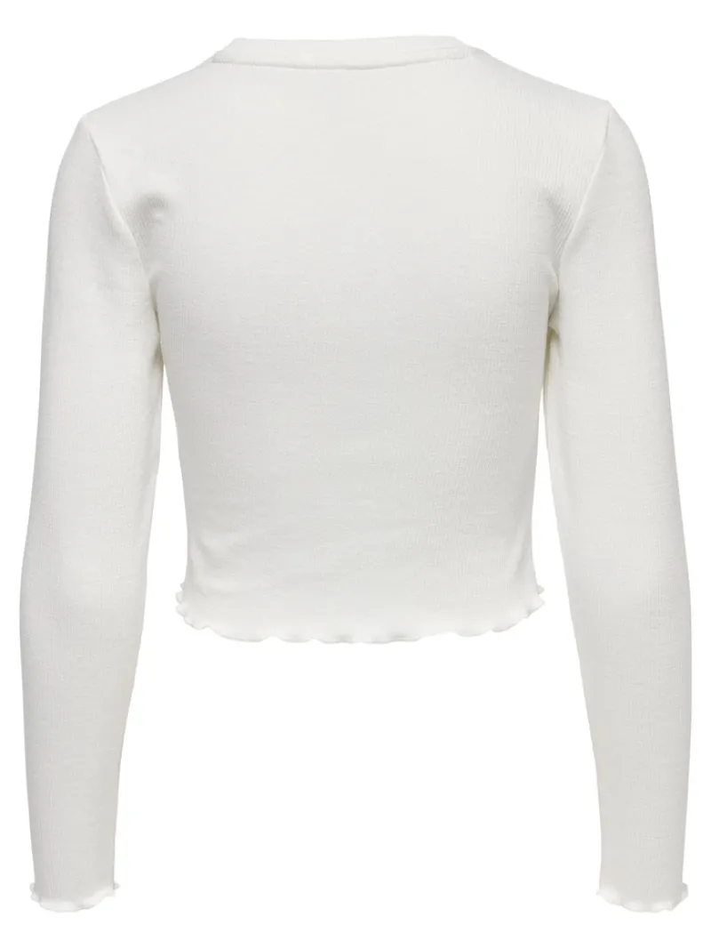 Only Shirts*ONLKITTY L/S TOP CROPPED JRS Cloud Dancer