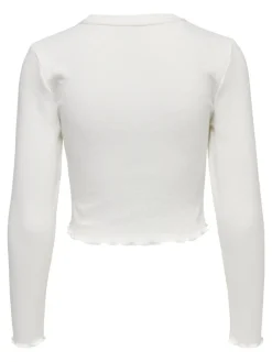 Only Shirts*ONLKITTY L/S TOP CROPPED JRS Cloud Dancer