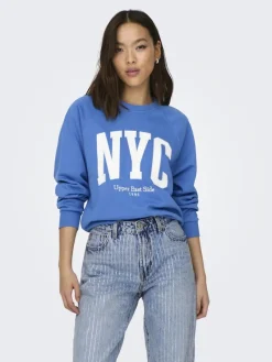 Only Pullover & Sweatshirts*ONLLANEY L/S NEW YORK O-NECK BOX SWT Super Sonic