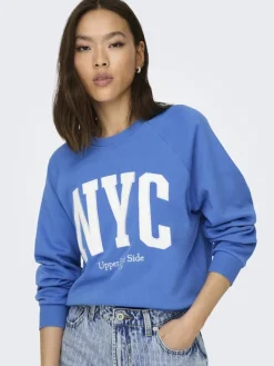 Only Pullover & Sweatshirts*ONLLANEY L/S NEW YORK O-NECK BOX SWT Super Sonic