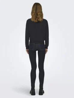 Only Pullover & Sweatshirts*ONLLANEY L/S NEW YORK O-NECK BOX SWT Black