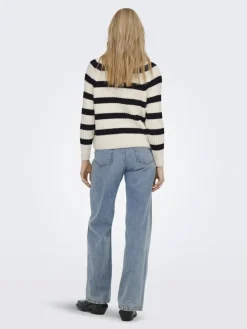 Only Pullover & Sweatshirts*ONLLEISE FREYA LS ZIP HIGH NECK KNT NOOS birch1