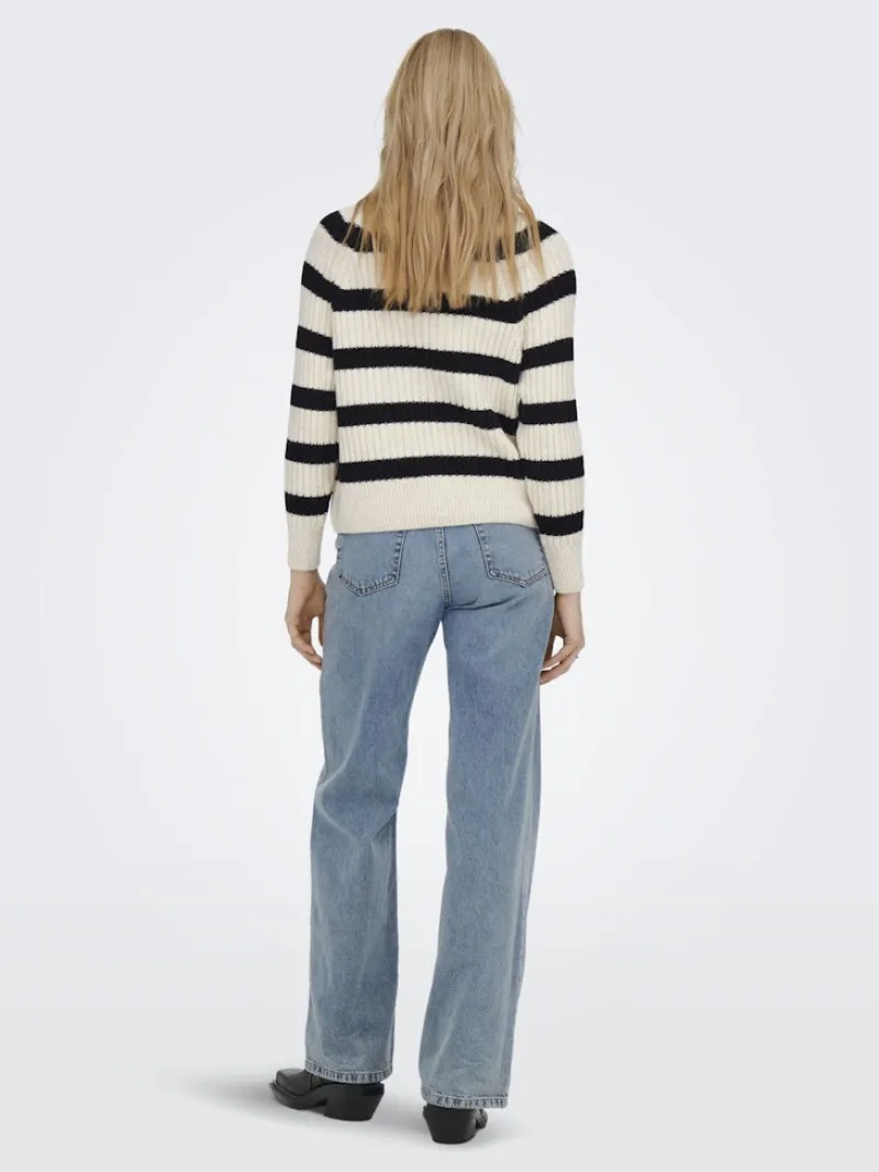 Only Pullover & Sweatshirts*ONLLEISE FREYA LS ZIP HIGH NECK KNT NOOS birch1