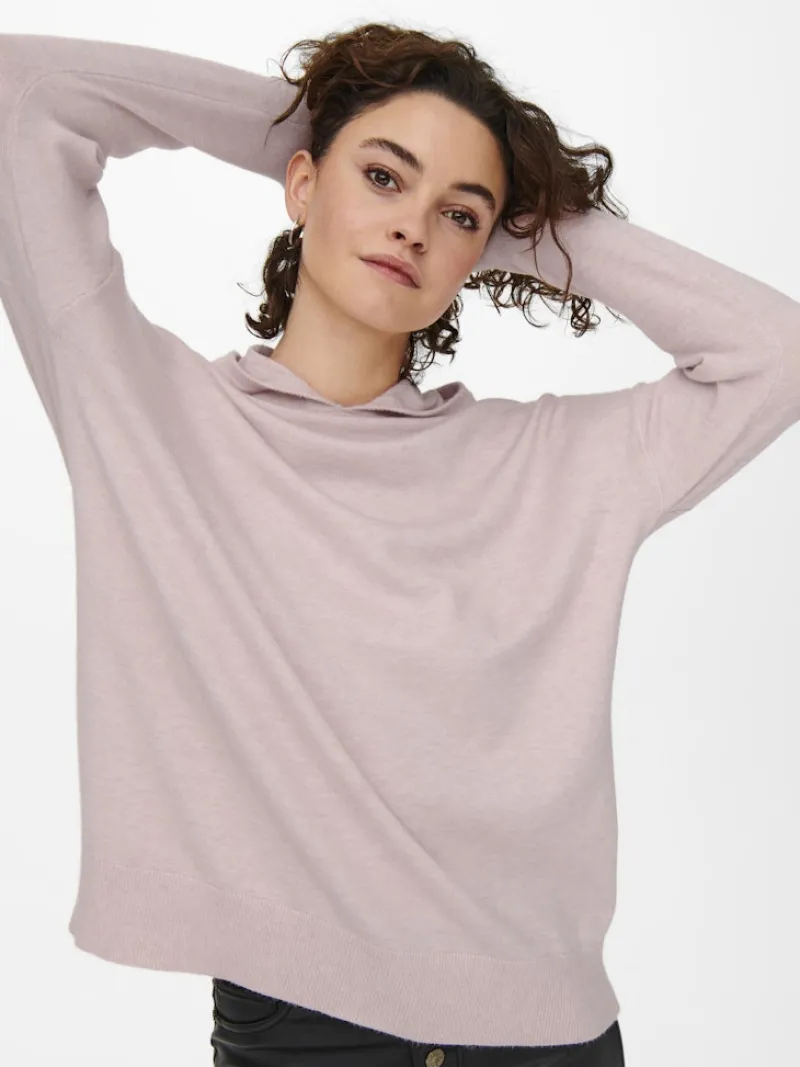 Only Pullover & Sweatshirts*ONLLELY L/S LOOSE HOOD PULLOVER KNT Sepia Rose