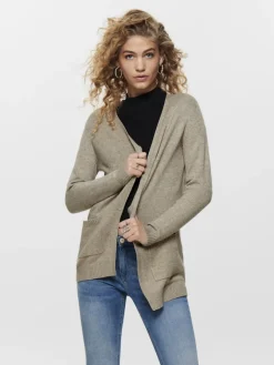 Only Pullover & Sweatshirts*ONLLESLY LIFE L/S OPEN CARDIGAN KNT NOOS Beige