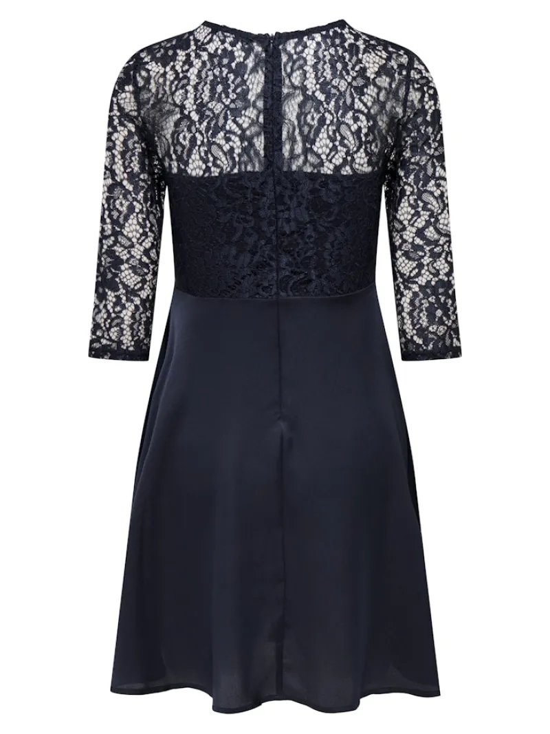 Only Kleider*ONLLIVA 3/4 LACE MIX DRESS CS WVN Night Sky
