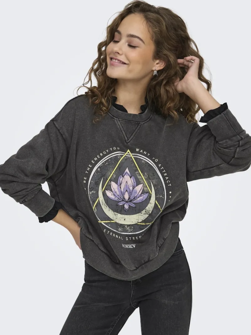 Only Pullover & Sweatshirts*ONLLUCINDA L/S O-NECK SWT NOOS black2