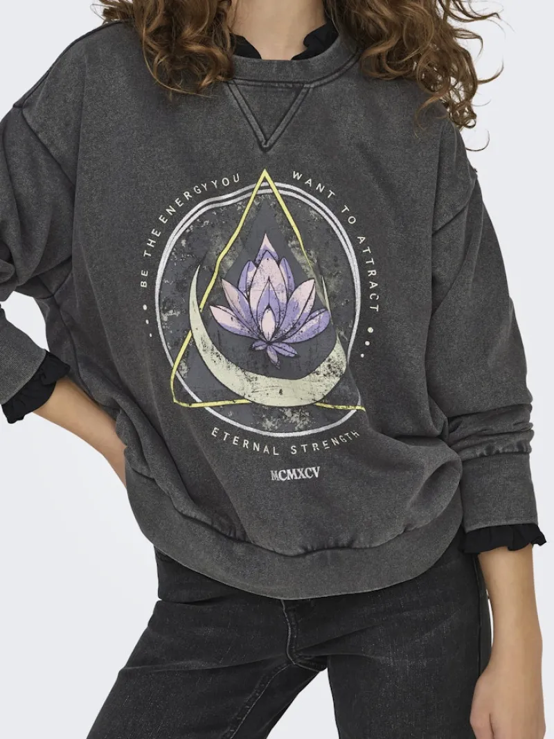 Only Pullover & Sweatshirts*ONLLUCINDA L/S O-NECK SWT NOOS black2