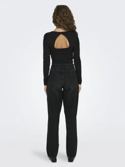 Only Jeans*ONLLUMI MW MOM STRAIGHT DNM PIM900 Washed Black