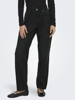 Only Jeans*ONLLUMI MW MOM STRAIGHT DNM PIM900 Washed Black