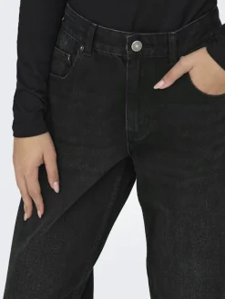 Only Jeans*ONLLUMI MW MOM STRAIGHT DNM PIM900 Washed Black