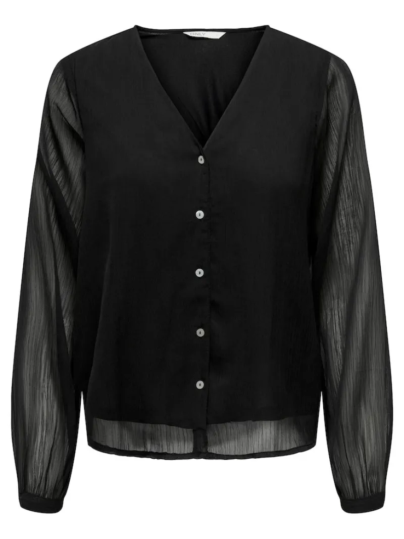 Only Blusen*ONLLUNA L/S V-NECK TOP NOOS PTM schwarz2