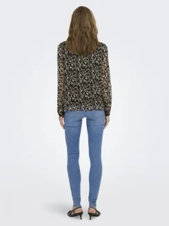 Only Blusen*ONLLUNA L/S V-NECK TOP NOOS PTM schwarz2