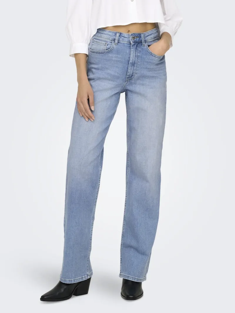 Only Jeans*ONLMADDIE EX HW WIDE DNM TAI ENT Light Blue Denim