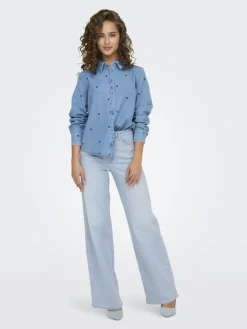 Only Jeans*ONLMADISON BLUSH HW WIDE DNM CRO495 NOOS light blue bleached denim