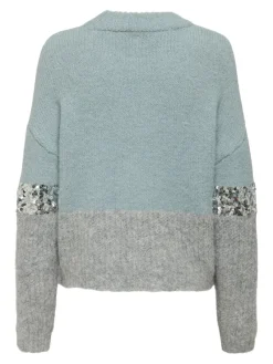 Only Pullover & Sweatshirts*ONLMAINE LIFE LS SEQUIN BLOCK O-NECK KNT arona