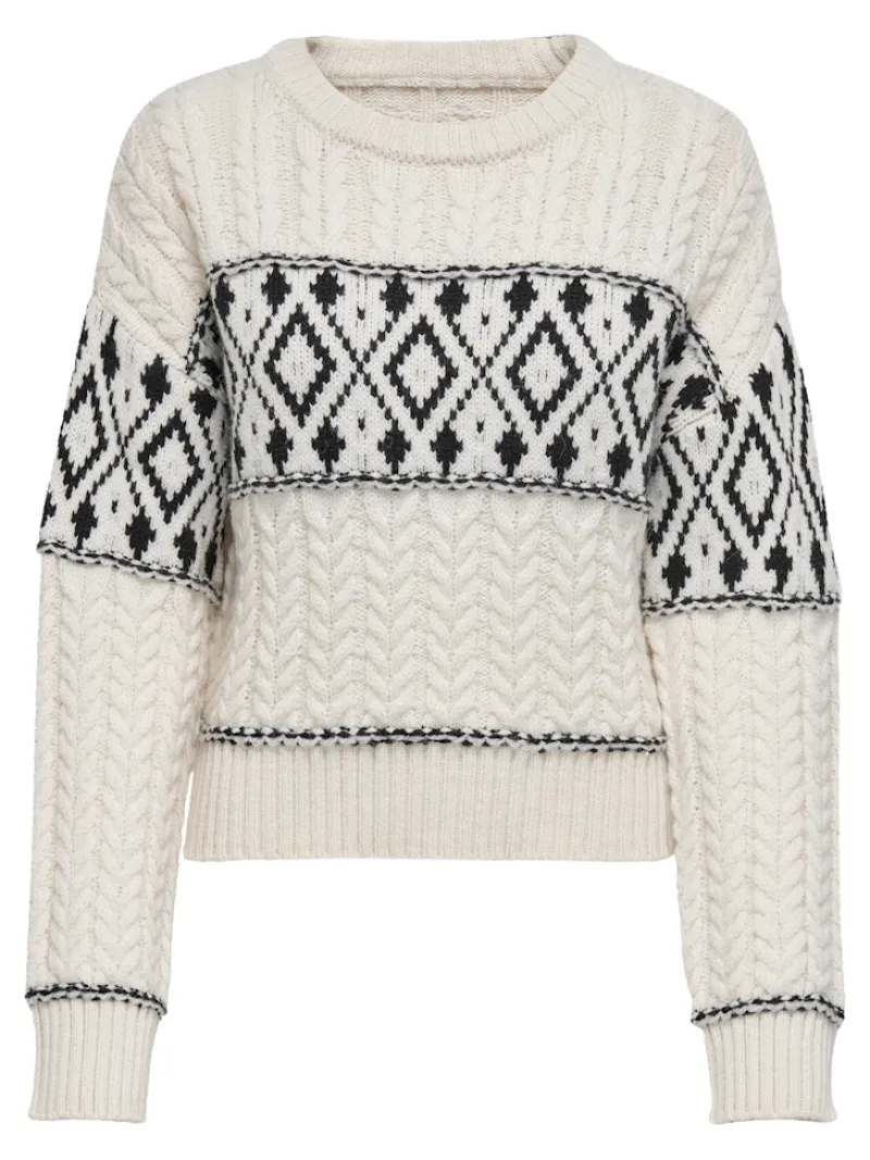 Only Pullover & Sweatshirts*ONLMARENT L/S PULLOVER KNT NOOS Cloud Dancer