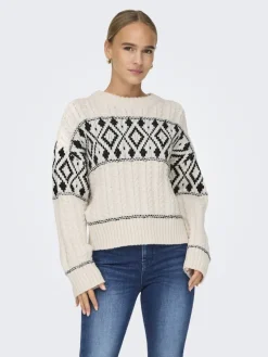 Only Pullover & Sweatshirts*ONLMARENT L/S PULLOVER KNT NOOS Cloud Dancer