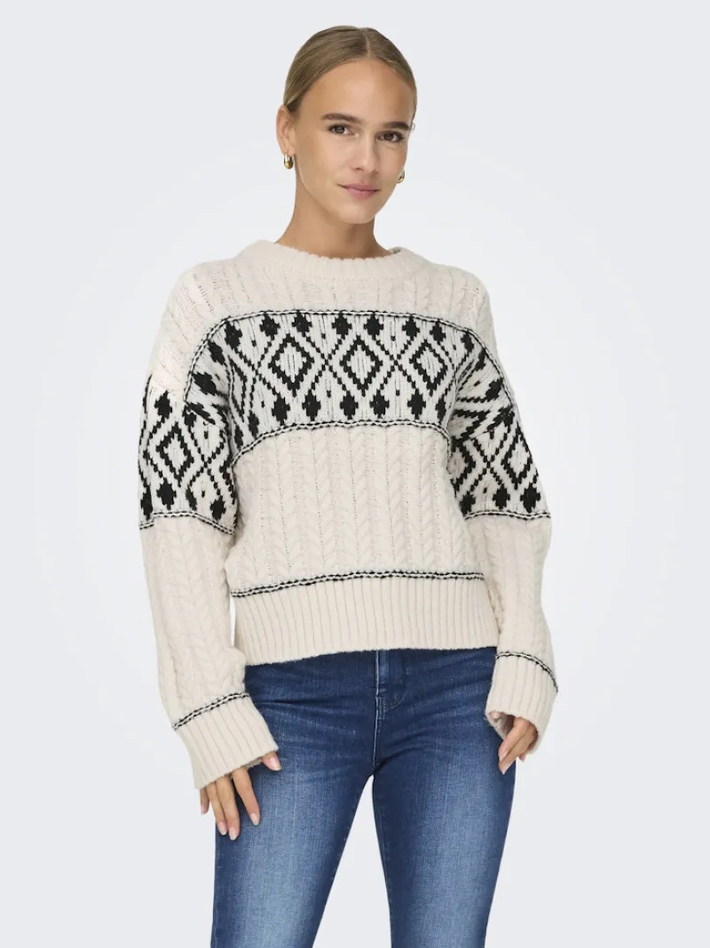 Only Pullover & Sweatshirts*ONLMARENT L/S PULLOVER KNT NOOS Cloud Dancer