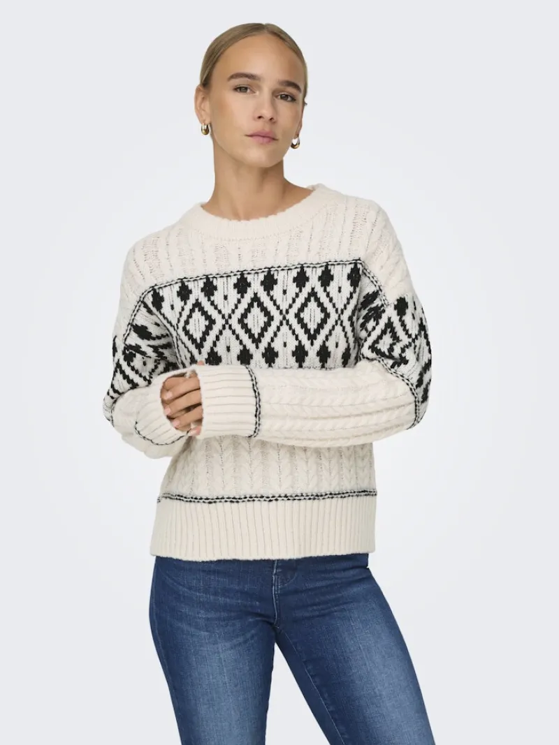 Only Pullover & Sweatshirts*ONLMARENT L/S PULLOVER KNT NOOS Cloud Dancer