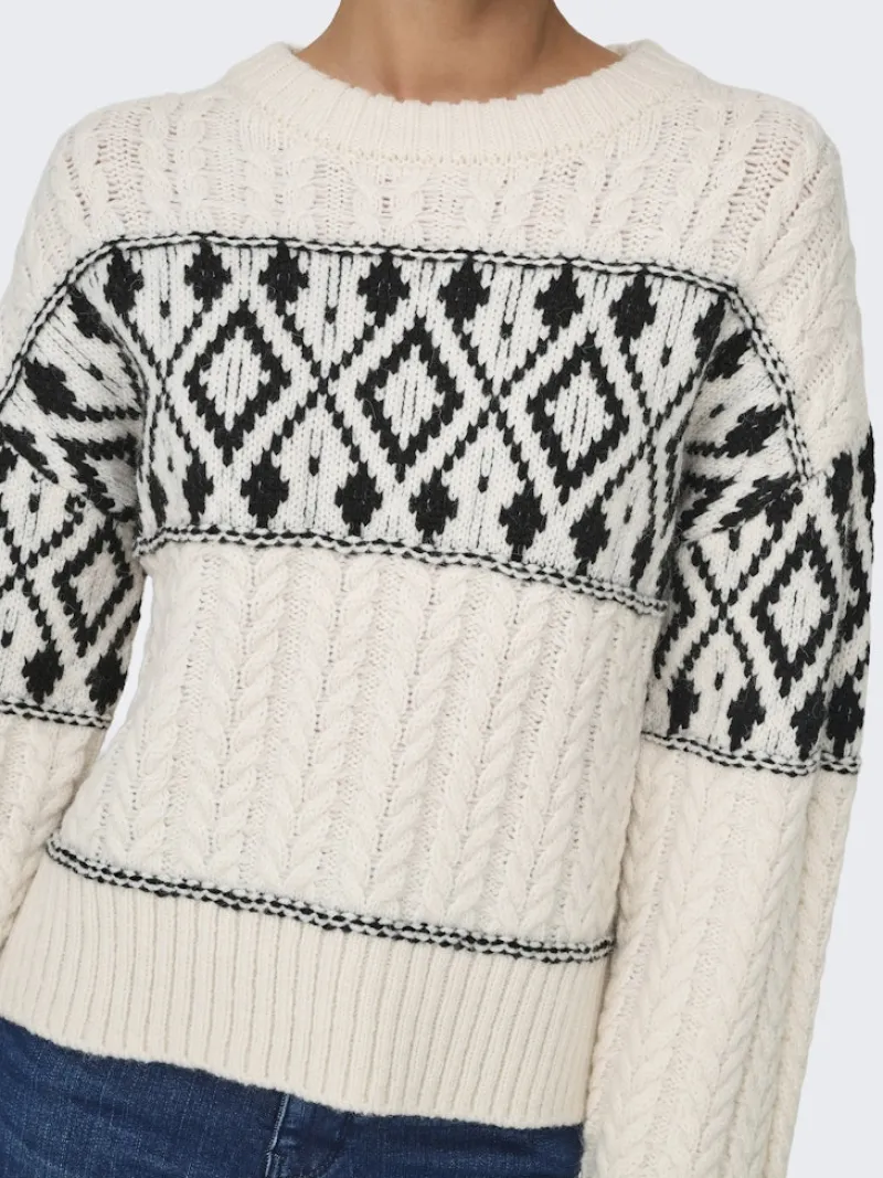 Only Pullover & Sweatshirts*ONLMARENT L/S PULLOVER KNT NOOS Cloud Dancer